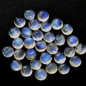Rainbow Moonstone Round Cabochon Gemstone Lot: Calibrated Jewelry Making