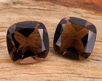 AAA Quality Smoky Quartz Gemstone: Faceted Cushion Cut (5mm-20mm)