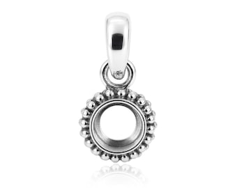 Handmade 925 Sterling Silver Twisted Rope Pendant Mount, Custom Jewelry Setting
