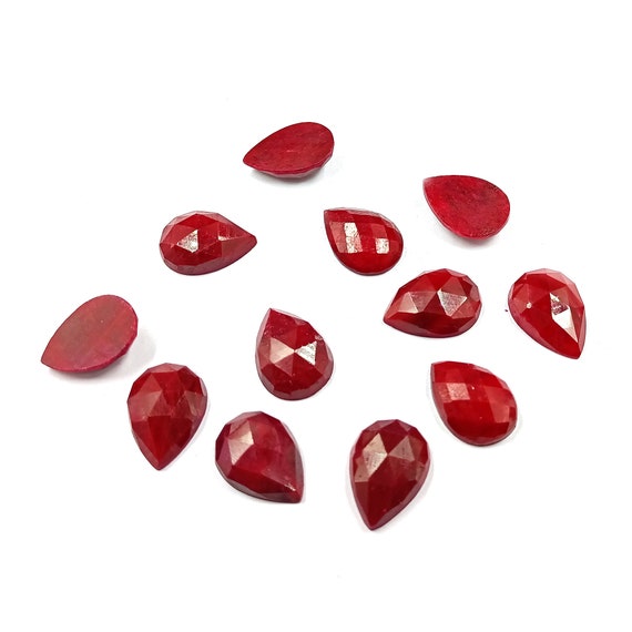Factory Price Red Gems 3x5~10x14mm Pear Cut 3# Red Stone Synthetic Corundum  Stone For Jewelry Free Shipping