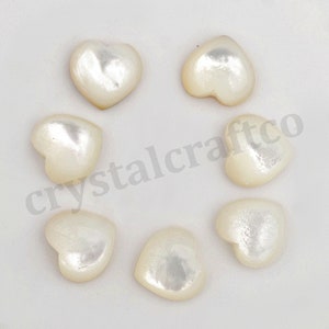 Heart Cabochon Mother of Pearl Stone: Jewelry Making (5mm to 15mm)