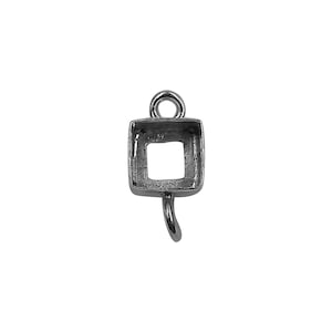 925 Sterling Silver Ring Blank/Mount/Setting, Cushion Shape,Connector Mount Various Sizes 4x4mm 5x5mm,6x6mm,7x7mm Mount Connector finding
