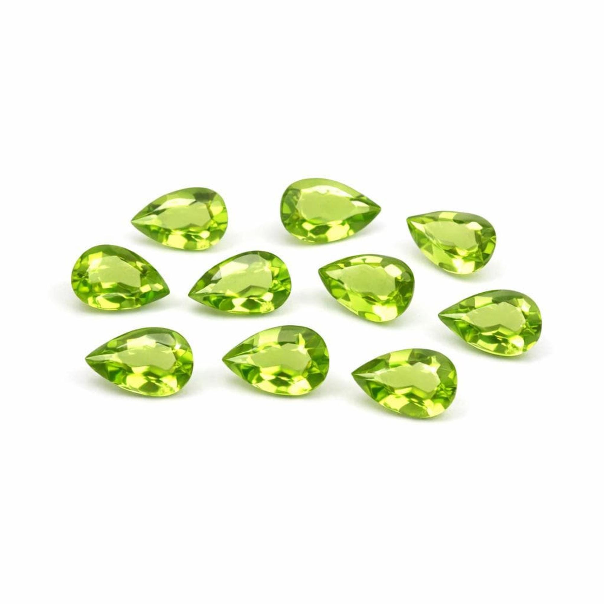 Pear Faceted Natural Peridot Gemstone: August Birthstone, Jewelry