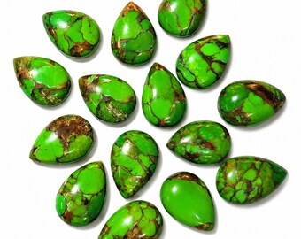 Green Copper Turquoise Cabochon: Pear Shape Mohave 5x7mm to 15x20mm Jewelry making