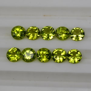Peridot 2mm 3mm 4mm 5mm 6mm 7mm Round Faceted Cut Stone Calibrated Natural Green Peridot Birthstone Loose Gemstone For Jewelry Making