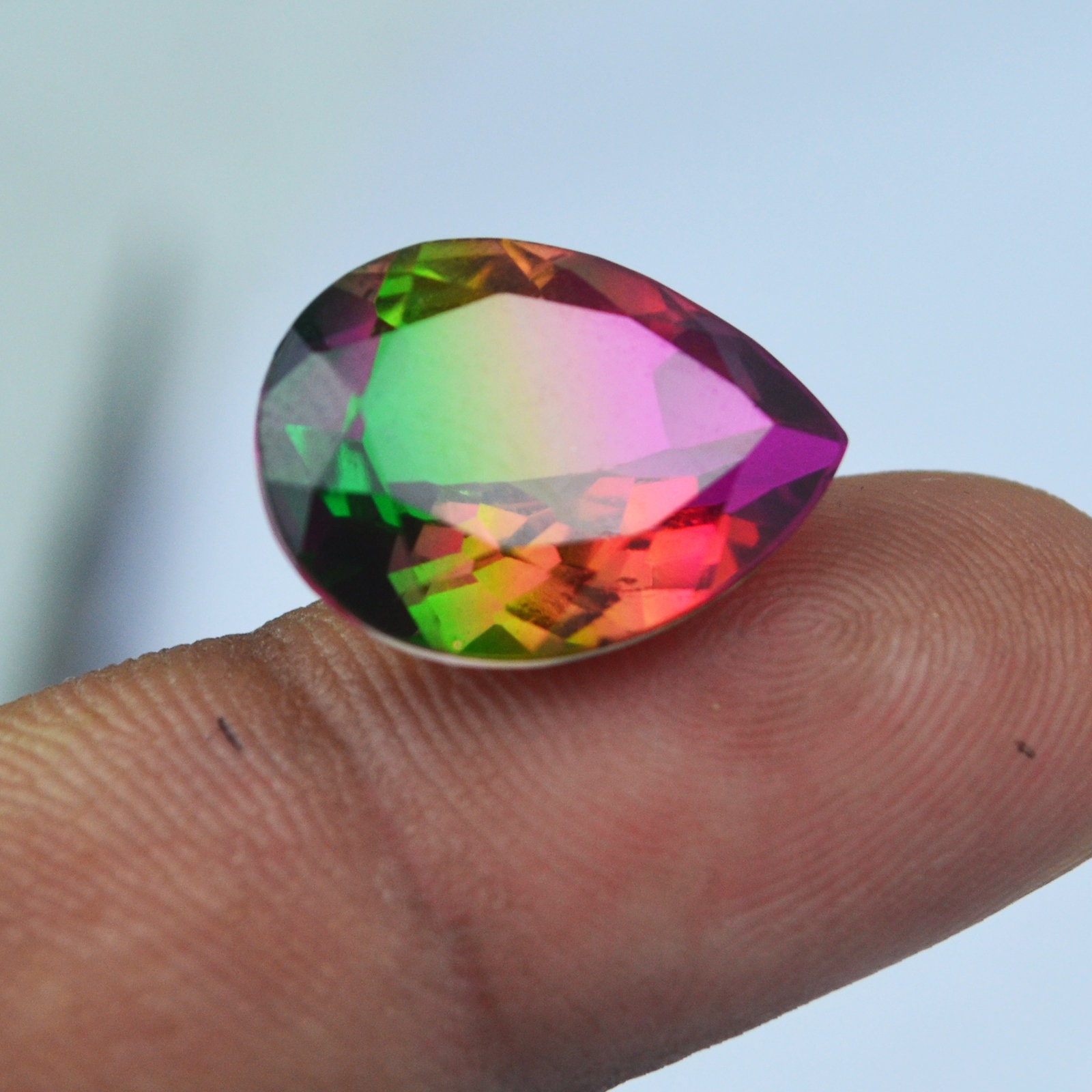 Watermelon Quartz 8x12mm Pear Faceted Cut Gemstone Watermelon Etsy