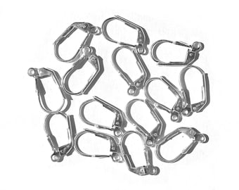 Sterling Silver Leverback Earring Hooks: 925 Wholesale Earwires (8x16mm)