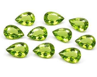 Natural Peridot Pear Faceted Gemstones, Jewelry Making Supplies (2x3mm to 4x6mm)