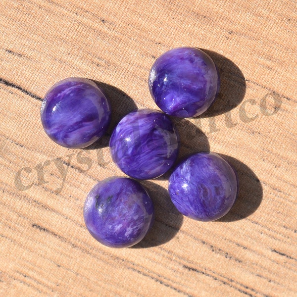 Natural Round Charoite, AAA grade, round shape Charoite, calibrated, flatback cabochon, Gemstone available custom sizes , rare cabochons