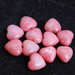 Cabochão de opala rosa natural de qualidade AAA+ em formato de coração, cabochão de ambos os lados, pedras preciosas calibradas no atacado, todos os tamanhos disponíveis de 5 mm a 15 mm