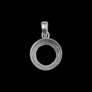 round Mounting in 925 Sterling Silver Mount/Setting, round Shape pendant  Mount Various Sizes 3x3mm,4x4mm 5x5mm,6x6mm Mount Connector