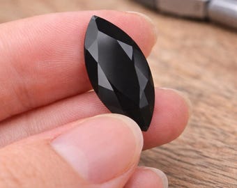 Pietra preziosa di onice nero sfaccettato: taglio marquise, pietra naturale sciolta