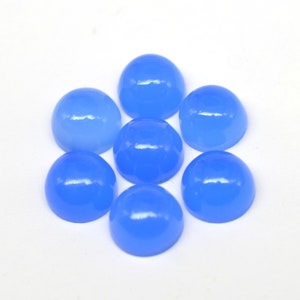 Chalcedony 5mm 6mm 7mm 8mm 9mm 10mm 12mm 14mm 15mm,16mm Round Shape Cabochon Calibrated Blue Chalcedony Loose Gemstone For Jewelry Making