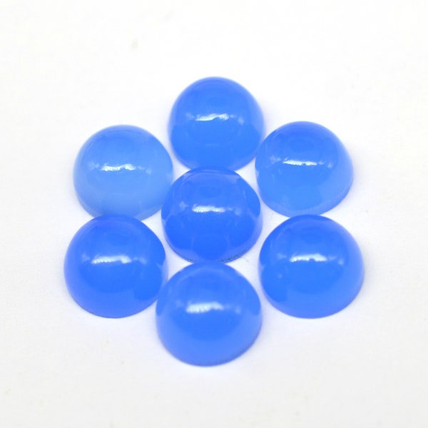 Chalcedony 5mm 6mm 7mm 8mm 9mm 10mm 12mm 14mm 15mm,16mm Round Shape Cabochon Calibrated Blue Chalcedony Loose Gemstone For Jewelry Making