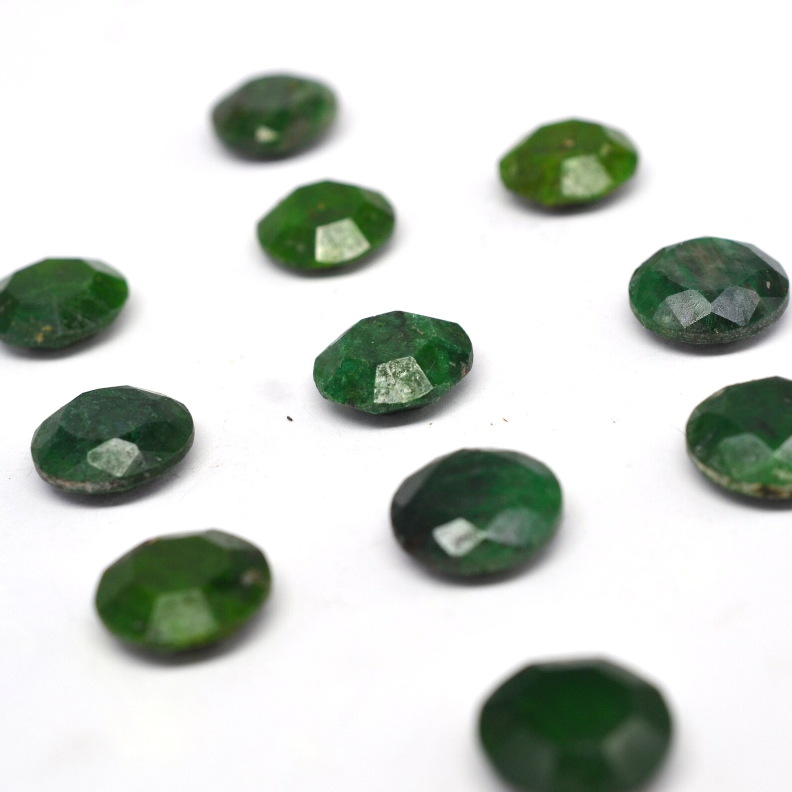 Emerald Corundum 15mm Round Gemstone 1Pcs Green Color Enhanced Etsy