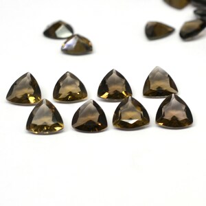 Smoky Quartz 5mm TO 12mm  Trillion Faceted Cut Gemstone Quartz Stone Smoky Loose Stone Smoky Quartz For Making Jewelry CrystalcraftCo