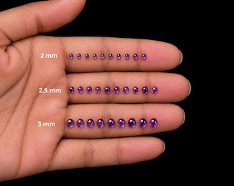 African Amethyst Cabochon: Calibrated Round Gemstones Lot 2mm 2.5mm 3mm 4mm