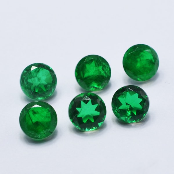 Emerald Quartz 5mm To 15 Gemstone Quartz Round with inclusion Faceted Stone Natural Quartz Doublet Stone For Making Jewelry CrystalcraftCo