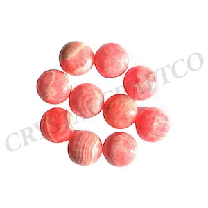 Natürlicher Rhodochrosit Cabochon: Runder, flacher Edelstein (4 mm-20 mm)