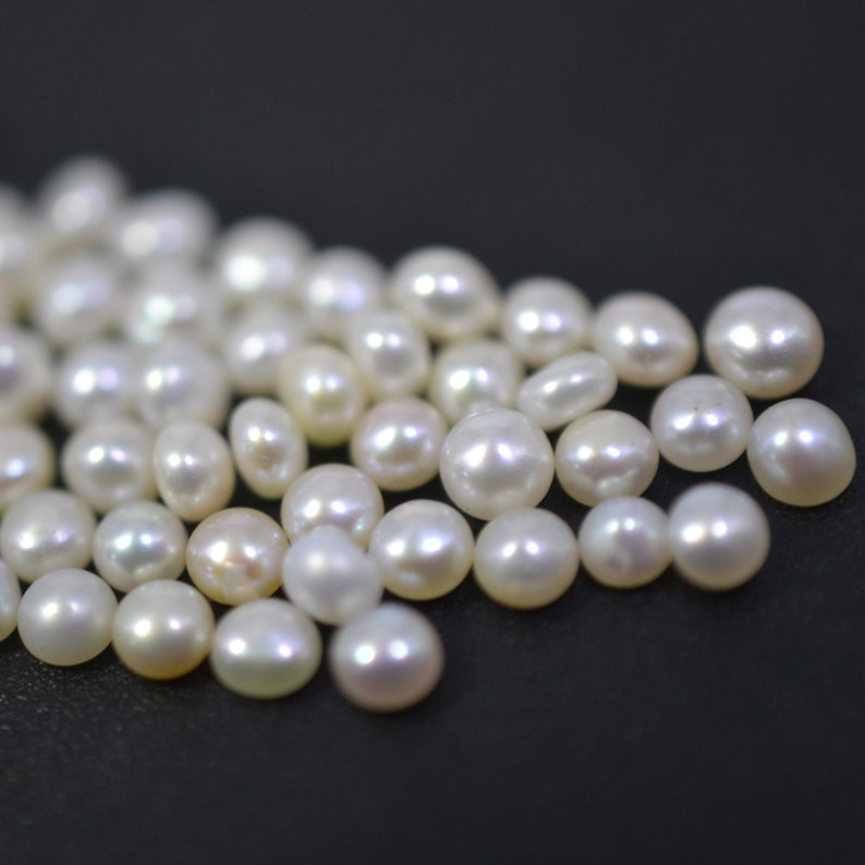 5Pcs White Pearl 2mm 3mm 4mm 5mm Round White Pearl Stone Pearl Etsy
