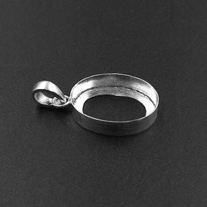 Handmade oval Mounting 925 Sterling Silver Mount Setting, oval Shape pendant collet Various Sizes 4x6mm to15x20mm Mount stone bezel Setting