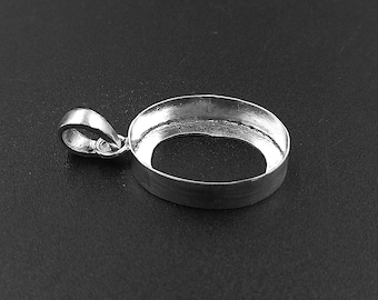 ovale Fassung 925 Sterling Silber Fassung Setting, ovale Form Anhänger Spannzange Verschiedene Größen 4x6mm bis 15x20 mmFassung Rosenschliffstein Lünette