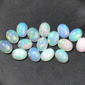 Ethiopian Opal 3x5 4x6 5x7 6x8 7x9 8x10 9x11 10x14mm Oval Flashy Handmade Natural Cabochon Calibrated Gemstone Lot For Jewelry Making