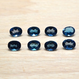 Faceted Oval London Blue Topaz Gemstone (3x5mm to 8x10mm)