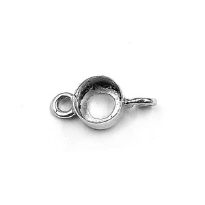 round Mounting in 925 Sterling Silver Mount/Setting, round Shape Connector Mount Various Sizes 3x3mm,4x4mm 5x5mm,6x6mm Mount Connector