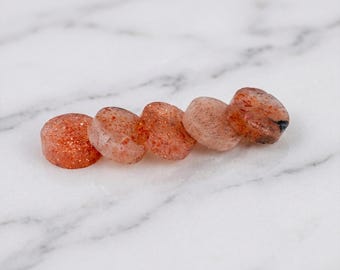 Natural Strawberry Quartz Coin Cabochon for Jewelry Making (Flat Round, Flat Back)