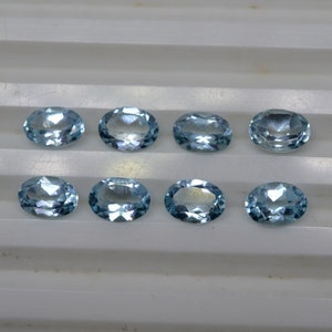 Sky Blue Topaz 4x6mm To 15x20mm  Oval Faceted Cut Natural Topaz Stone Calibrated Blue Topaz Gemstone For Making Jewelry CrystalcraftCo