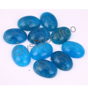 Natürliche Neon Apatit ovale Form Cabochon flache Rückseite kalibrierte AAA + Qualität Großhandel Edelsteine, kundenspezifische Größen erhältlich 7x9mm bis 15x20mm