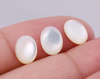 天然真珠貝カボション：オーバル型フラットバック宝石（4×6mm～15×20mm）