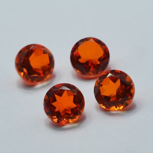 Orange Quartz 5mm TO 15mm Gemstone Quartz Round Amber Color Faceted Cut Stone Natural Quartz Doublet Stone For Making Jewelry CrystalcraftCo