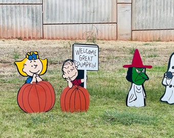 Peanuts  Yard Art/ Outdoor Decor/It’s the Great Pumpkin Charlie Brown/Charlie Brown Outdoor Decor/Halloween2023/Fall Decor