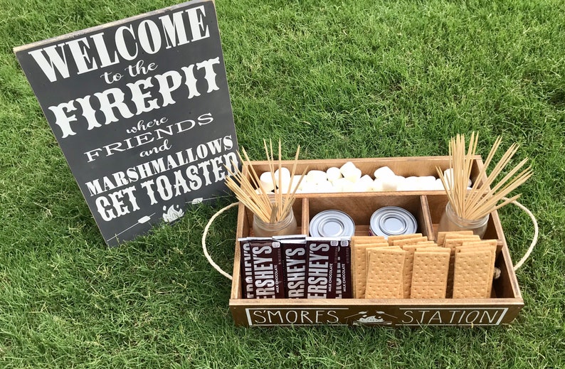 Personalized S'mores Station: Birch Wood Tray for Camping, BBQ Parties image 9