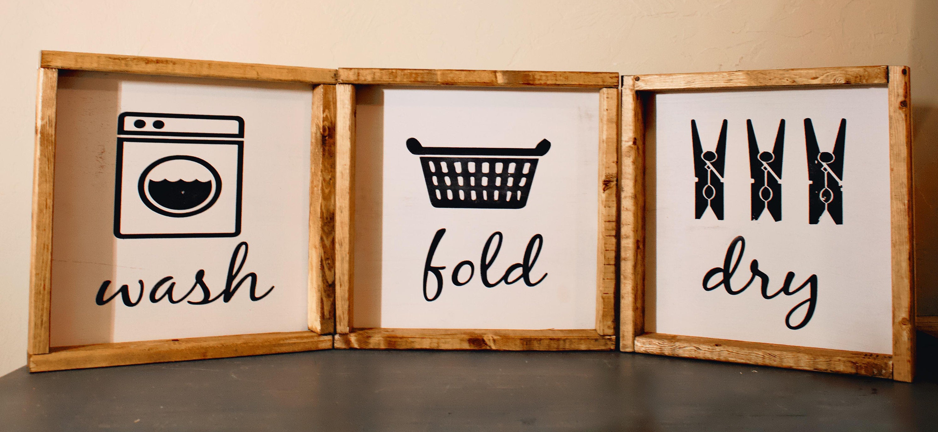 Set of 3 Laundry Stencils Etsy