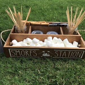 Personalized S'mores Station: Birch Wood Tray for Camping, BBQ Parties image 10