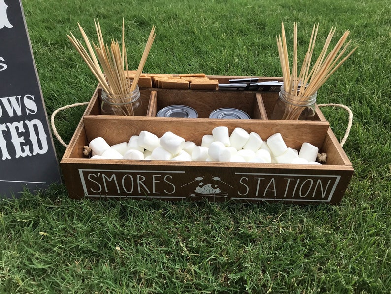 Personalized S'mores Station: Birch Wood Tray for Camping, BBQ Parties image 10