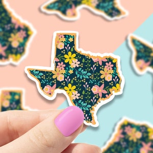 Flowered state Texas vinyl sticker, custom stickers, Texas, travel sticker, trendy stickers, Laptop decal,