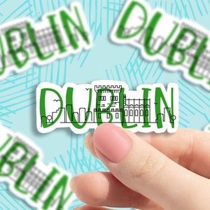 Colorful Dublin skyline vinyl sticker, Ireland,Best friend gift, birthday gift, Skyline stickers , laptop sticker