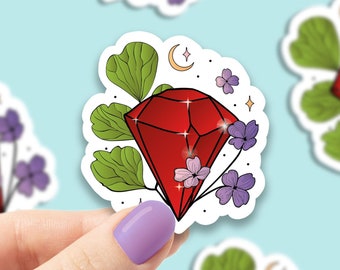 July birth stone ruby vinyl sticker, birth stone, rubies, trendy stickers, July stickers