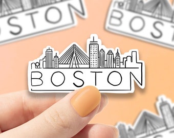 Boston skyline vinyl sticker, Massachusetts, Best f'riend gift, birthday gift, Boston sticker, laptop sticker