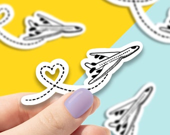 Heart travel vinyl Sticker, , best friend gift, funny stickers,  , laptop sticker, waterproof sticker