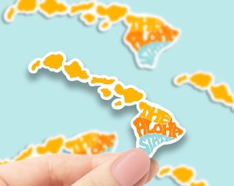 Hawaii state outline sticker, waterproof state sticker, travel sticker, Laptop decal,