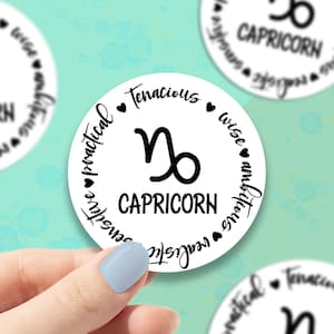 Sticker traits Capricorne, sticker zodiaque Capricorne, sticker astrologie, sticker zodiaque, signes astrologiques, sticker pour ordinateur portable