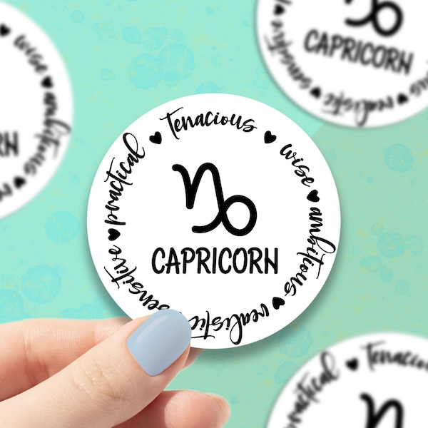 Capricorn traits sticker, Capricorn zodiac sticker, astrology sticker, zodiac sticker, star signs, , laptop decal