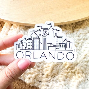 Sticker vinyle Orlando skyline, stickers de voyage, Floride, cadeau meilleur ami, cadeau d'anniversaire, sticker pour ordinateur portable