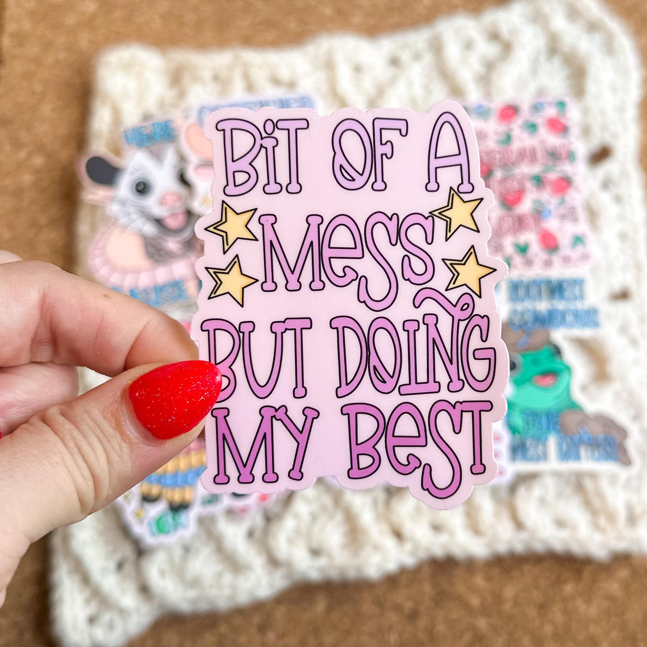 Mess Sticker Bit of A Mess Sticker, Funny Decals for Laptop, Funny Sticker, Sticker ...