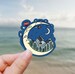 Mountain moon vinyl sticker, moon stickers, sleeping moon, trendy stickers, vinyl stickers